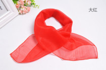Sailor dance accessories red silk scarves stewardess scarves Chen Qiaoen with chiffon gauze trend single accessories
