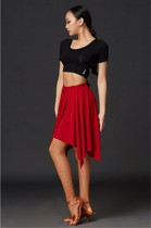Womens new Latin dance skirt skirt irregular skirt dance practice dress big swing skirt square dance dance skirt