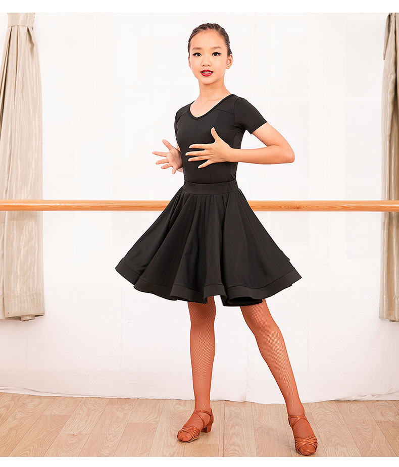 Girls Latin dance practice skirt skirt large swing skirt fish bone skirt bodysuit performance costume dance skirt