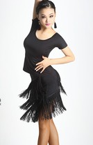 U-collar Latin dance jacket clothing female adult square dance jacket short sleeve dance practice clothing yoga clothing shirt