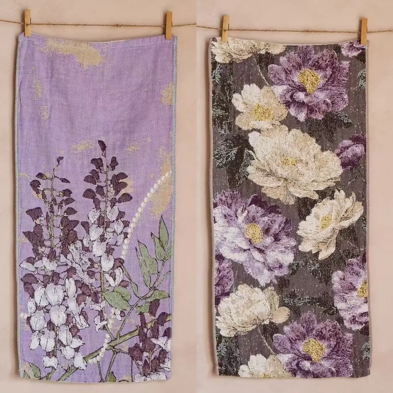 Multifunctional Household Thick Large Square Towel Floral Towel Skin-Friendly Soft Absorbent Universal Double-Sided Light Luxury Retro