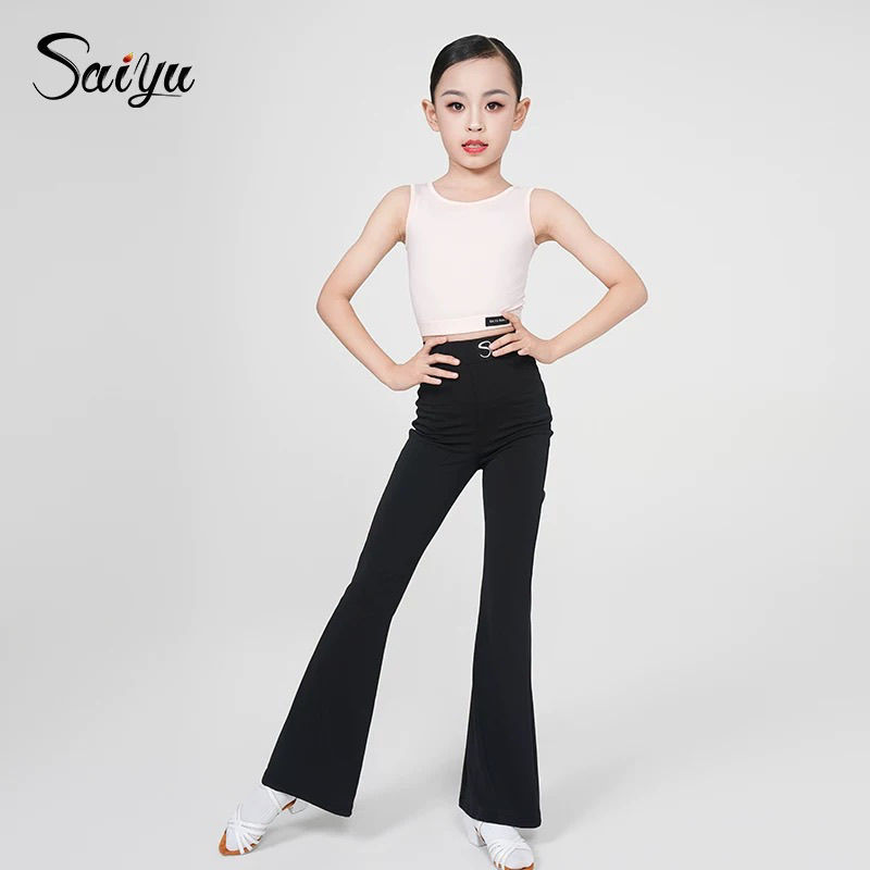 Latin Dance Summer New Arrivals Long-Sleeved Crop Top High-Waisted Long Pants for Girls and Children Training Practice Performance Clothing Latin Dance Summer New Arrivals Long-Sleeved Crop Top High-Waisted Long Pants for Girls and Children Training Practice Performance Clothing