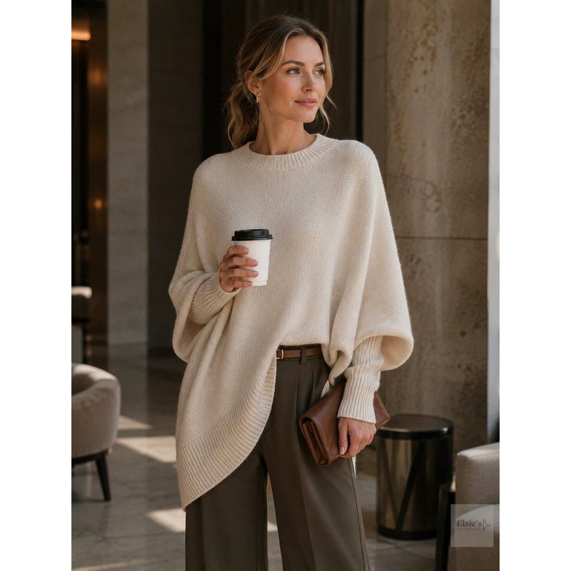 European and American Cross-Border 2026 Autumn and Winter Round Neck Pullover Knitwear for Women Amazon Loose Lazy Style Solid Color Women's Sweater