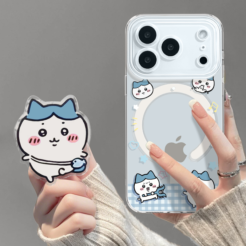 Japanese Eumeya Case for Apple 17 Pro Max, Chiikawa Usagi iPhone 17 Magnetic Case, Cute Case for 16 Pro, Transparent Case for 12, with Stand for 14, Jiyi for 15, Kawaii for 13, 17 Pro