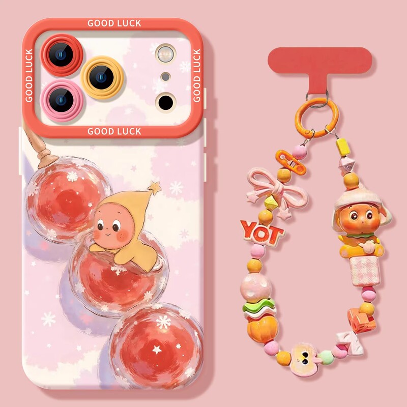 Japanese Eumeya Suitable for Apple 17 Pro Max Phone Case, New iPhone 17 Candy Apple Little Star Cartoon 15 Cute 16 14 Plus Lanyard 13 Silicone Anti-Drop 16 Pro Max Cover