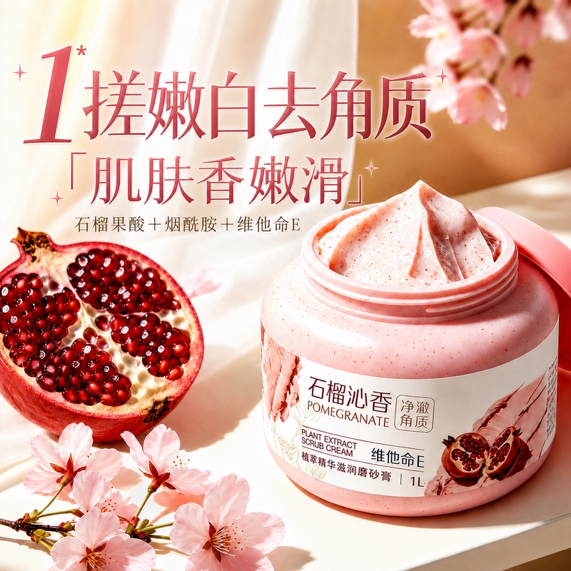 Fruit Acid Body Scrub with Plant Extracts for Whitening and Moisturizing, Removes Dull Skin Cells, Genuine Product from Official Flagship Store