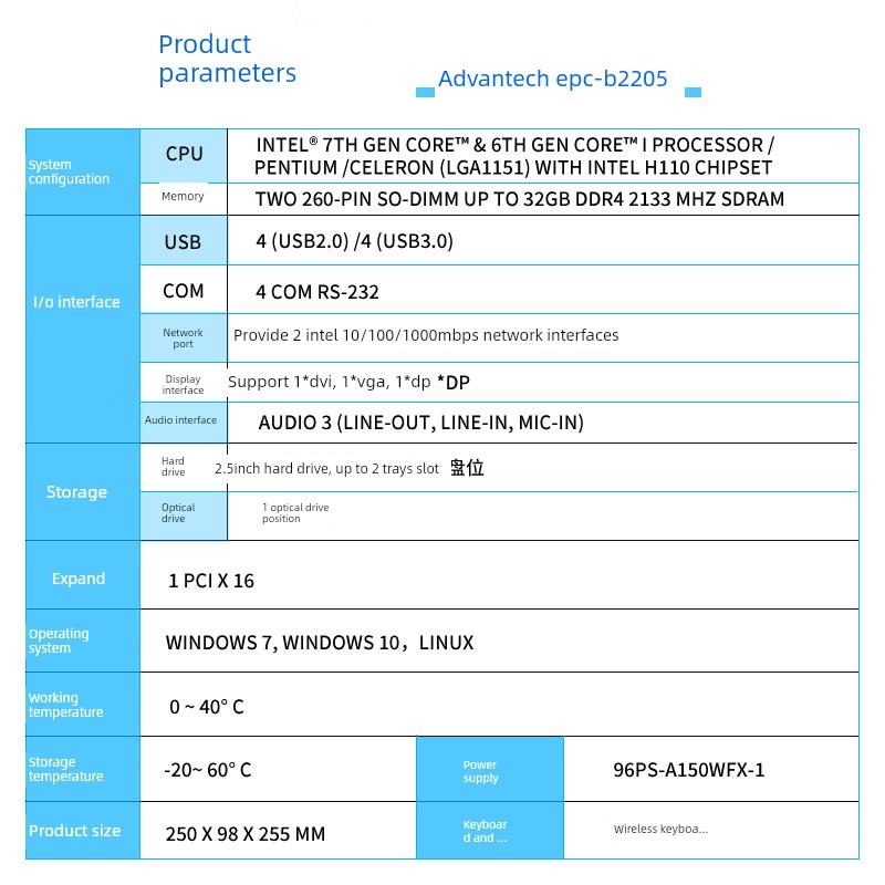 Yuhua industrial controller Epc-B2205/Aimb-2205 mini chassis embedded Yuhua 6/7 generation processing