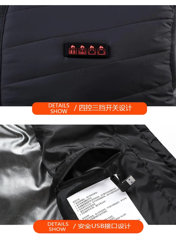 Làm Nóng Áo Vest Mùa Đông Nam Sạc USB Làm Nóng Quần Áo Nữ Chống Lạnh Ấm Áo Vest Áo Điện Thông Minh Làm Nóng áo Vest áo sưởi ấm nhật bản azuki