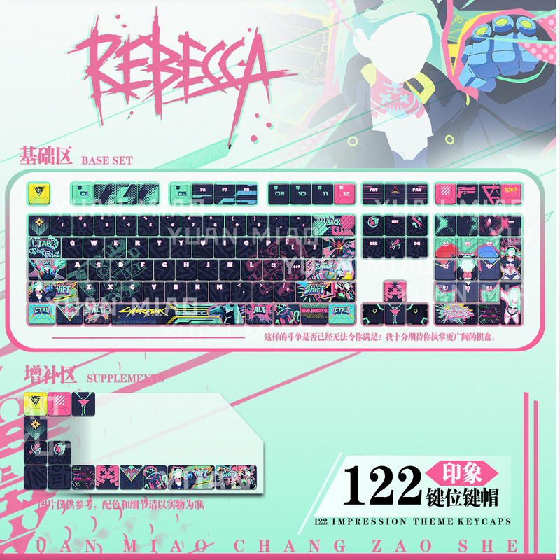 Yuan Meow Creation Society Rebecca Impression Style Sublimation Original Factory Anime Game Two-Dimensional Peripheral Keycap Yuan Meow Creation Society Rebecca Impression Style Sublimation Original Factory Anime Game Two-Dimensional Peripheral Keycap