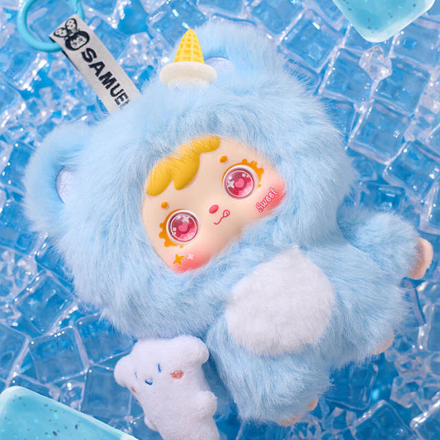 Samuel Three Little Furballs Hug Ice Cream Cute Pet Series Plush Pendant Blind Box Cute Doll Girl's Gift