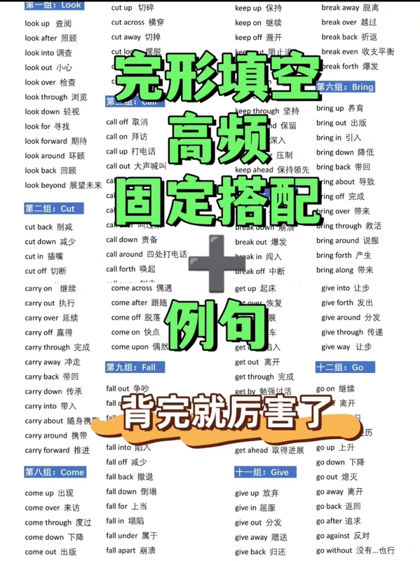 408 Sets of Cloze Tests with High-Frequency Phrases and Fixed Collocations + 916 Example Sentences to Aid Memory