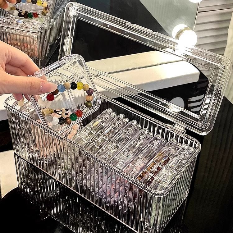 Acrylic Dust-Proof Bracelet Storage Box, Handmade Nail Tips, Crystal Sealed Transparent Bracelet, Nail Art Packaging Box