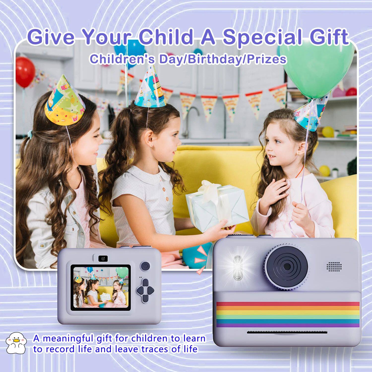 Детский фотоаппарат children's camera instant print toys, polaroid small camera,