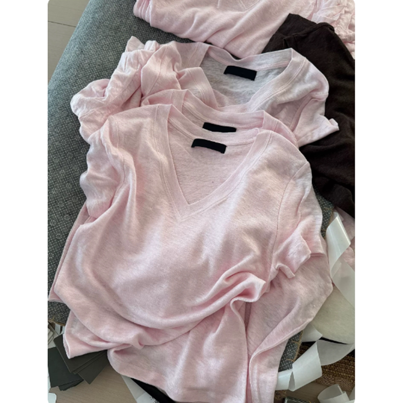 Very Pretty, Simple Style, Unique and Beautiful, Pink, Soft, Skin-Friendly, Thin, V-Neck, Slimming, Short-Sleeved, Elegant Top, T-Shirt for Women Very Pretty, Simple Style, Unique and Beautiful, Pink, Soft, Skin-Friendly, Thin, V-Neck, Slimming, Short-Sleeved, Elegant Top, T-Shirt for Women