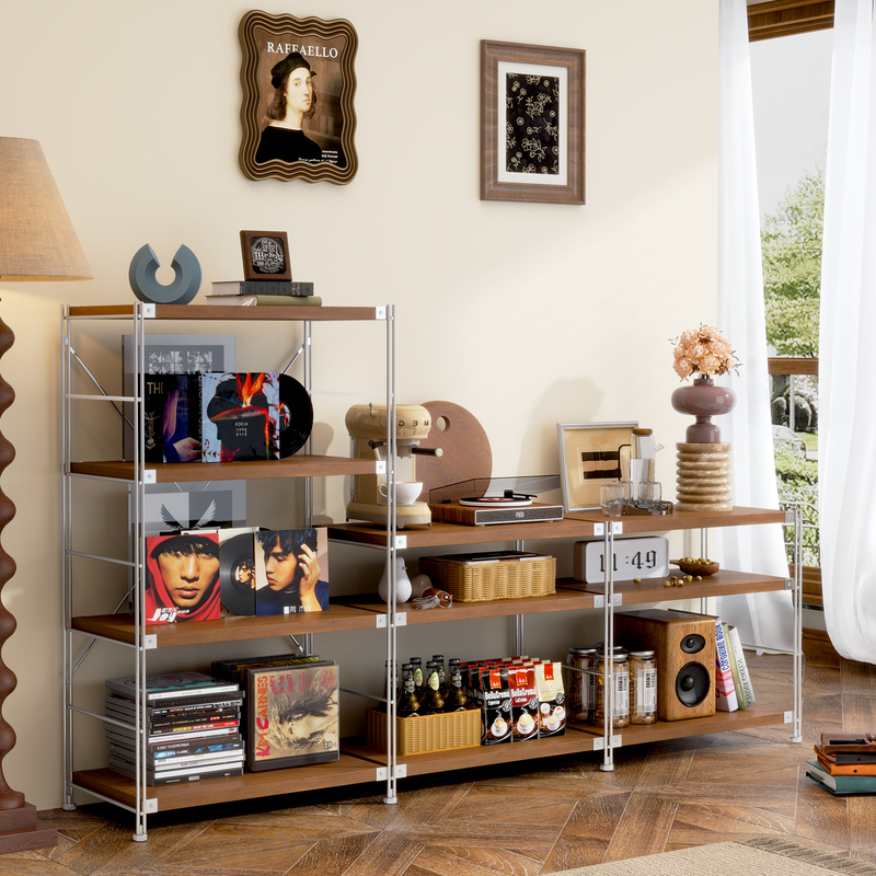 Japanese-Style Floor-Standing Storage Rack, Multi-Layer Storage Shelf for Living Room, Kitchen, Balcony, Storage Bookcase, Small Display Shelf