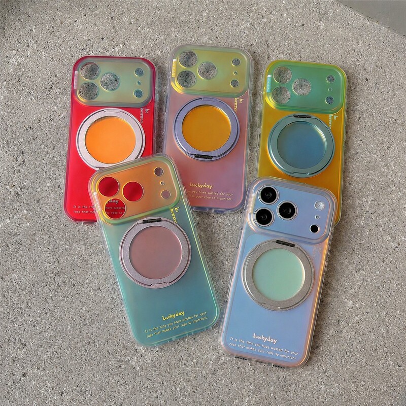 High-End Niche Color-Blocking Aurora Laser 360 ° Rotating Stand Suitable for Apple 18Promax Mobile Phone Case Iphone17Pro Women's New Model 16Pro Acrylic 15Pro Anti-Fall Protective Cover High-End Niche Color-Blocking Aurora Laser 360 ° Rotating Stand Suitable for Apple 18Promax Mobile Phone Case Iphone17Pro Women's New Model 16Pro Acrylic 15Pro Anti-Fall Protective Cover