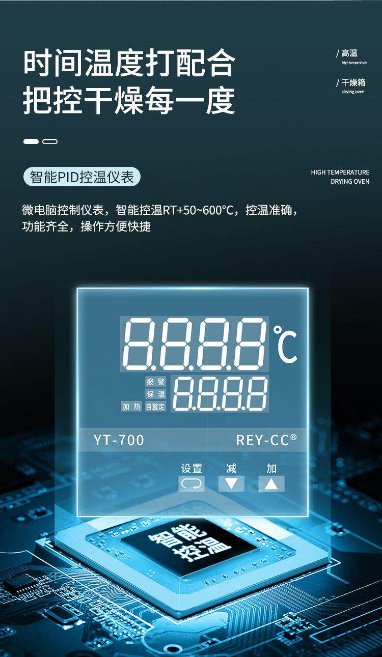 Предупреждение цепи 工业烘箱500度高温试验箱电焊条实验室鼓风汽车烤箱恒温大容量