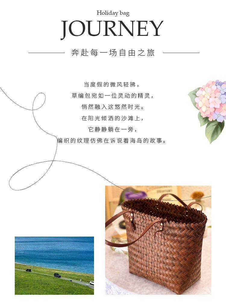 чемодан 手工卡通编织菜篮子可爱刺绣腊肠小狗编织百搭手提包化妆品收纳包