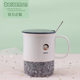 Doraemon mug, gift box for home water cup, dormitory office, ceramic water cup with lid and spoon set