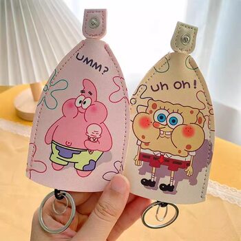 2025 New Cartoon Pull-Out Key Case for Electric Vehicles and Cars, Open-Ended Keychain Protective Cover