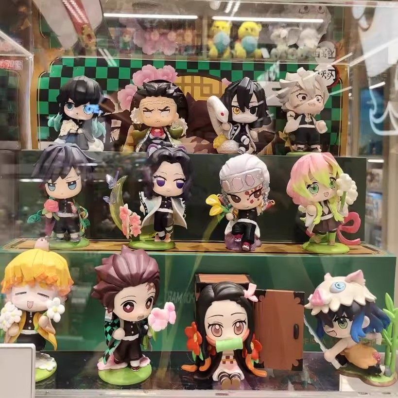 Demon Slayer: Kimetsu No Yaiba Birth Flower Series Blind Box Figure Anime Trendy Toy Doll Peripheral Birthday Gift Desktop Ornament