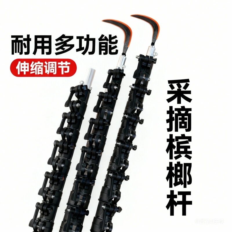 Hainan-Specific Fiberglass Snap-On Free-Positioning Betel Nut Pole, Dual-Purpose Telescopic Pole for Spraying and Picking Hainan-Specific Fiberglass Snap-On Free-Positioning Betel Nut Pole, Dual-Purpose Telescopic Pole for Spraying and Picking