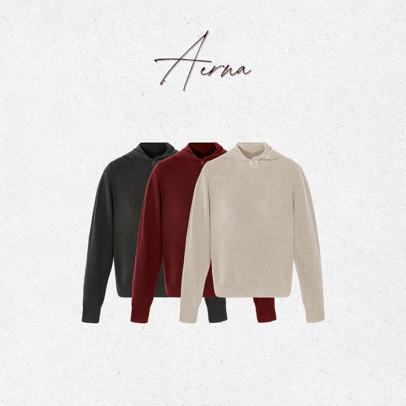 “Old Letterhead” 100% Superfine Basalan Wool Loose Turtleneck Hooded Sweater Knitwear Xy-Pjw8021 “Old Letterhead” 100% Superfine Basalan Wool Loose Turtleneck Hooded Sweater Knitwear Xy-Pjw8021