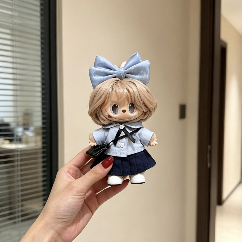 Labubu Retro Barber Rebellious Diary Doll Clothes Series Clothes Labubu Oatmeal Temperature Difference Light Blue Prelude 17cm Labubu Retro Barber Rebellious Diary Doll Clothes Series Clothes Labubu Oatmeal Temperature Difference Light Blue Prelude 17cm