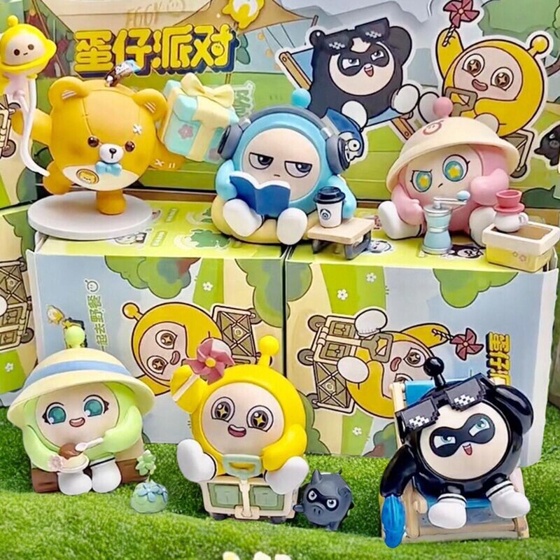 Egg Party Go on a Picnic Together Series Trendy Blind Box Cute Desktop Ornaments Figurines Children's Toys Birthday