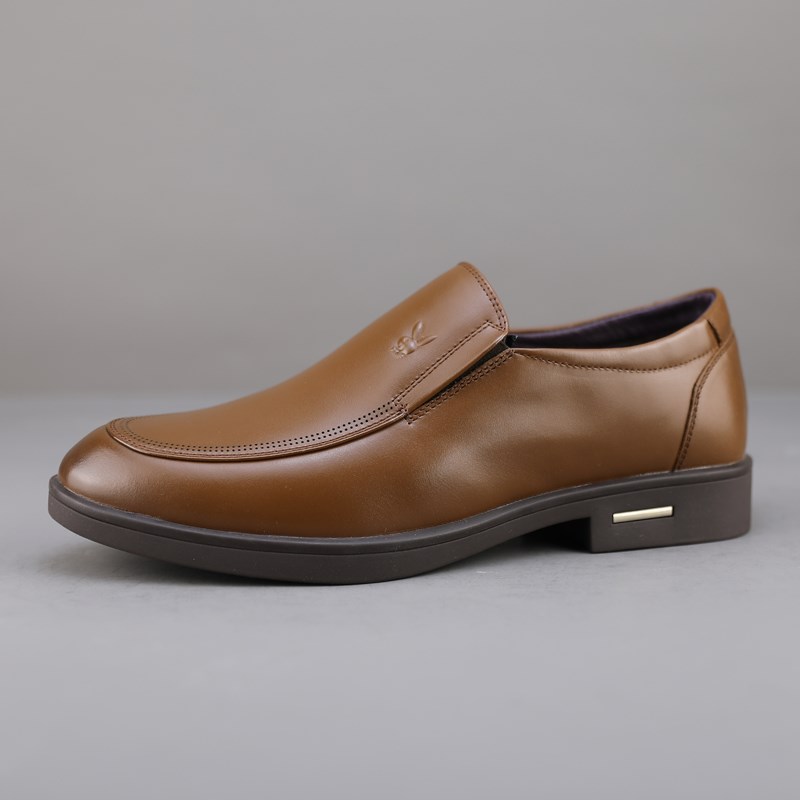 Pick up high-end men's shoes, British gentleman's business casual formal leather shoes, toe-layer cowhide plus velvet cotton shoes, men's derby shoes
