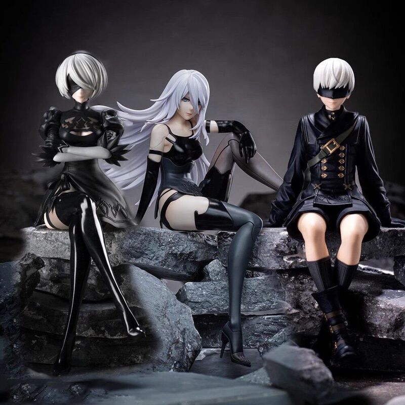 Nier: Automata Sitting Posture Beautiful Girl Figure 2B Anime Peripheral Car Decoration Two-Dimensional Ornament