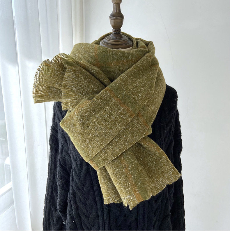 Plaid Cashmere Scarf: 1-Piece Tassel Shawl Winter Wrap - Taobao product photo 8