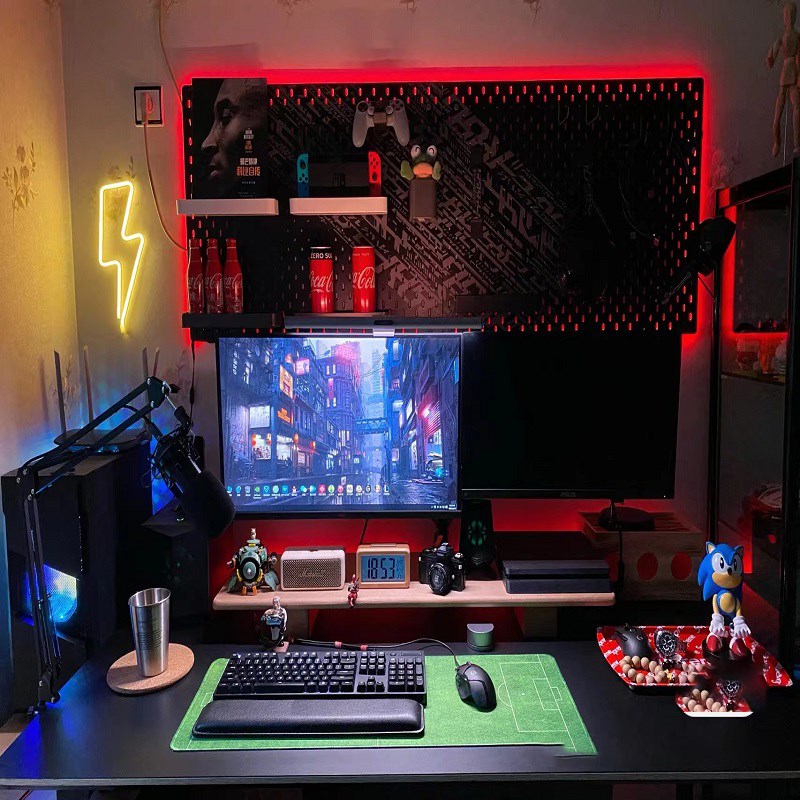 RGB colorful light strip intelligent control voice control LED light strip desktop atmosphere light hole board patch type