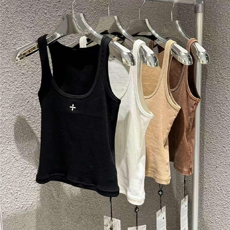 National Trend Storm Retro Biker Slim Sexy Hot Girl Vest Workwear Washed Pure Cotton Top 2026 New Model
