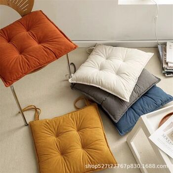 Simple solid color seat cushion bench cushion living room dining chair cushion thickened non-slip bay window cushion butt cushion office long-lasting