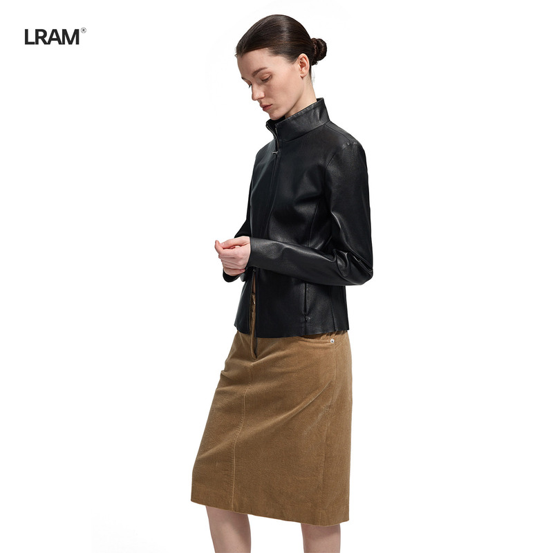 Lram “Queen Leather Jacket” Turkish Imported Sheepskin Stand-Up Collar Leather Jacket Lm2630047 Lram “Queen Leather Jacket” Turkish Imported Sheepskin Stand-Up Collar Leather Jacket Lm2630047