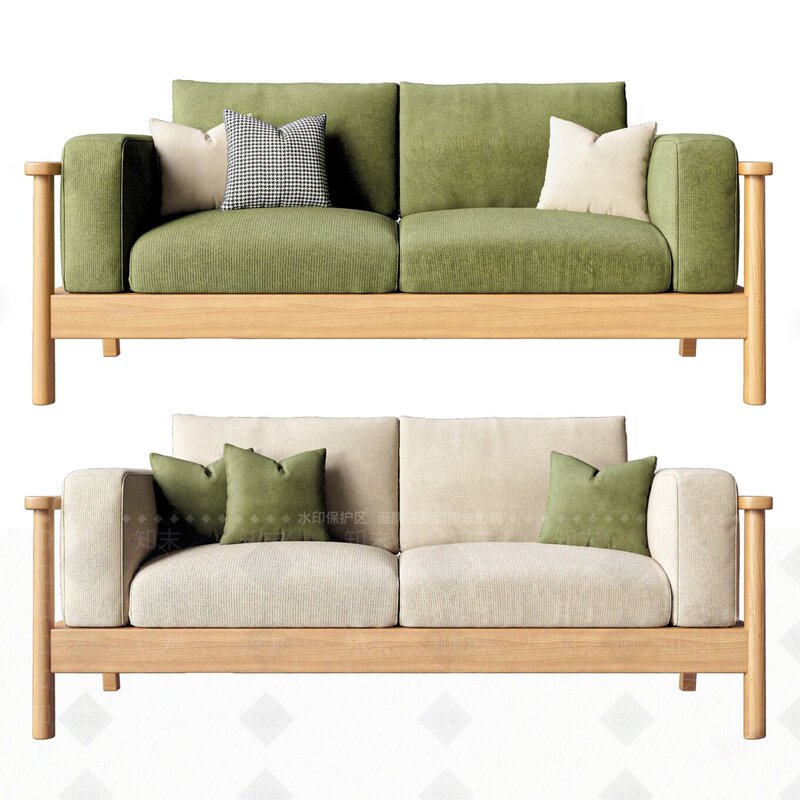 Nordic Solid Wood Sofa, Double Seat Sofa for Living Room, Comfortable Furniture, Model Room Reception and Negotiation Sofa, Leisure Sofa Nordic Solid Wood Sofa, Double Seat Sofa for Living Room, Comfortable Furniture, Model Room Reception and Negotiation Sofa, Leisure Sofa