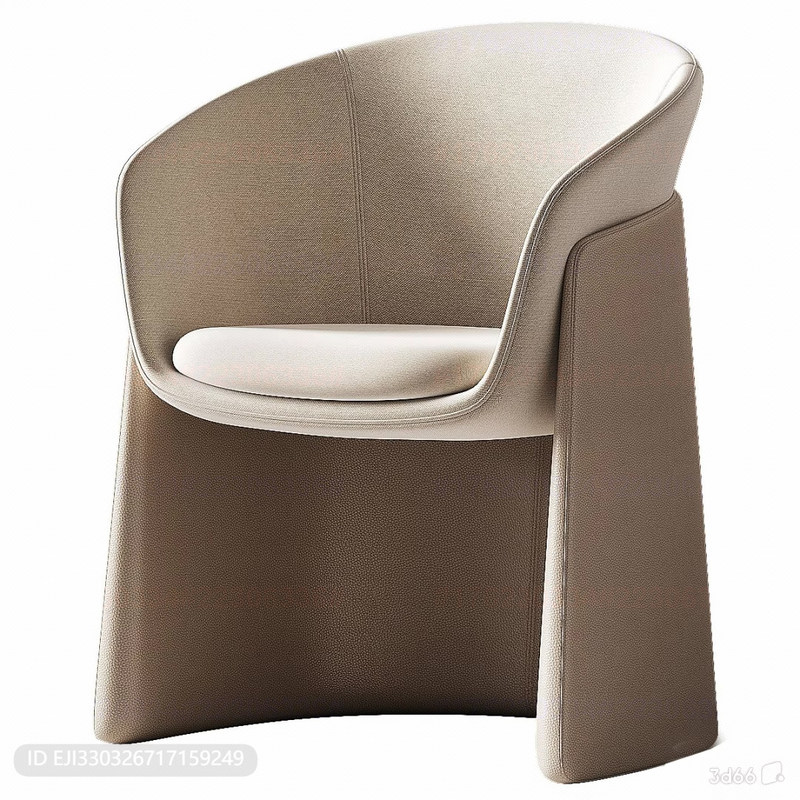Italian-Style Minimalist Dining Chair, Cream White Curved Backrest Chair, Light Luxury and Elegant Style, Leisure Chair, Reception Chair, Meeting Chair