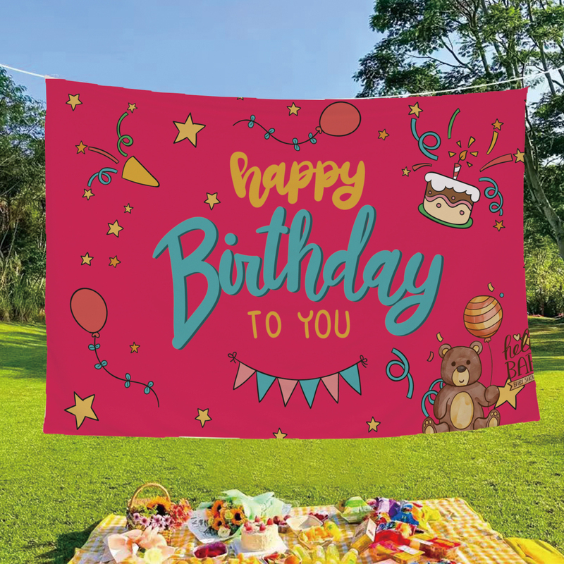 Happy Birthday Hanging Cloth Decoration Background Cloth Hanging Cloth Birthday Party Setup Atmosphere Photo Props Cloth Canvas