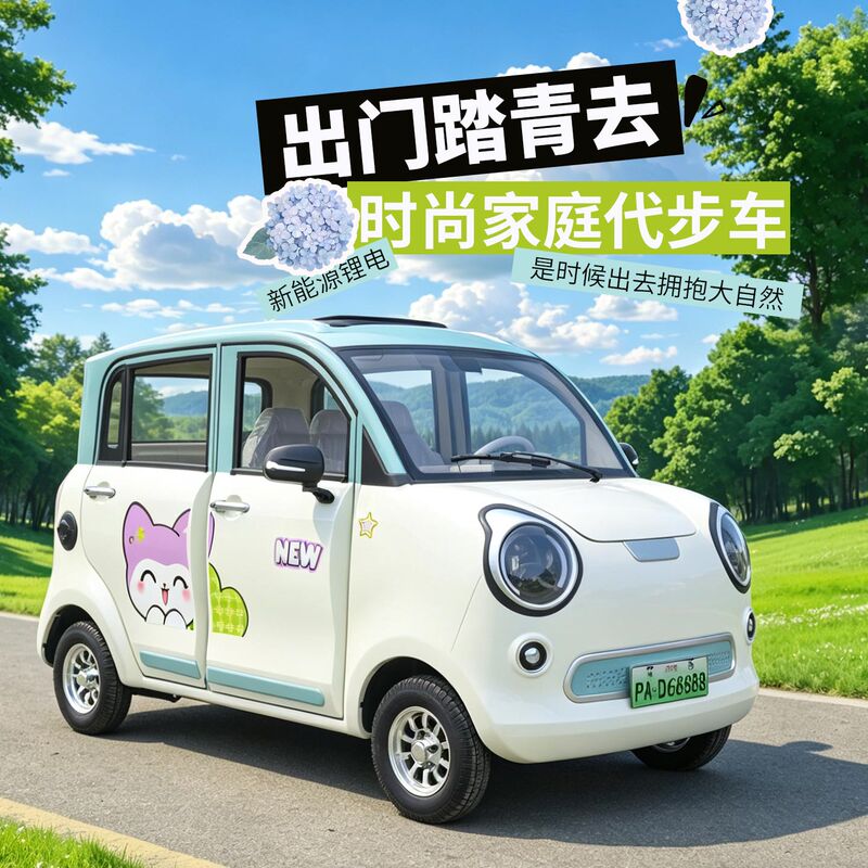 Four-Wheel Electric Vehicle 2026 New Model for Home Use, Small Women's Air-Conditioned Mobility Scooter, New Energy Lithium Four-Wheel Electric Car Four-Wheel Electric Vehicle 2026 New Model for Home Use, Small Women's Air-Conditioned Mobility Scooter, New Energy Lithium Four-Wheel Electric Car