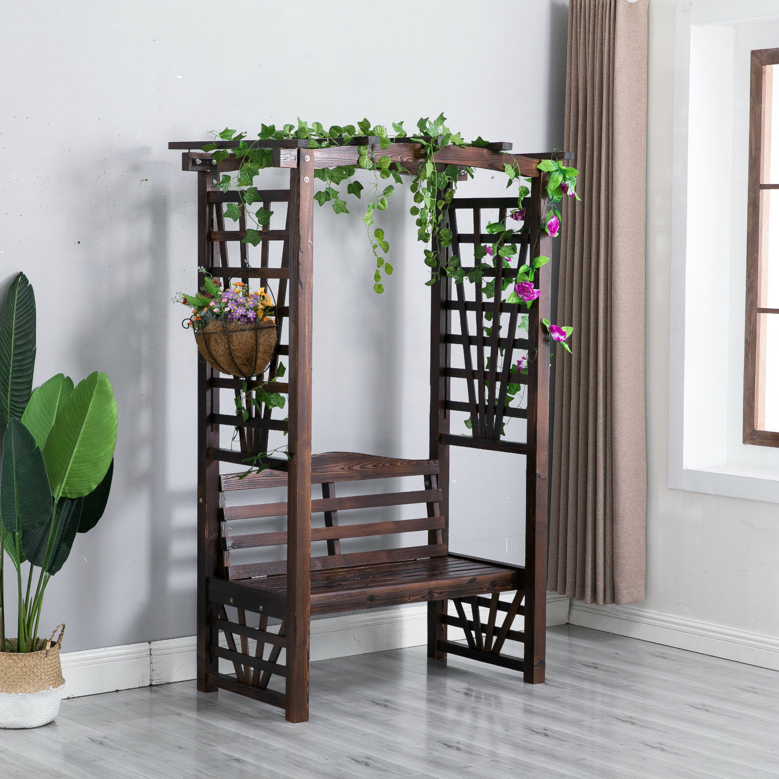 Grape Rack Anticorrosive Wooden House Cool Pavilion Balcony Patio Garden Carbonated Solid Wood Seats Outdoor Furniture Patio Table And Chairs