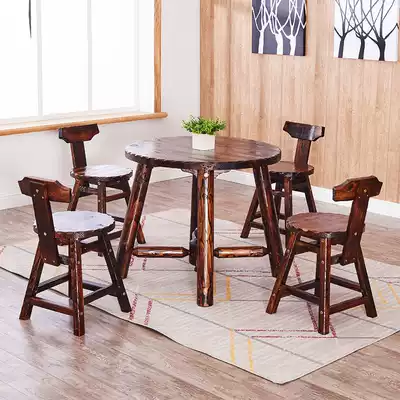 Outdoor anticorrosive wood leisure balcony table and chair outdoor courtyard outdoor outdoor table and chair small apartment outdoor table and chair combination