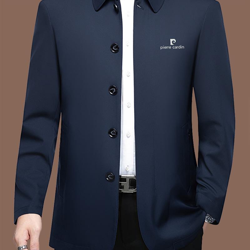Pierre Cardin Spring and Autumn Men's Clothing 2025 New Jacket Business Casual Middle-Aged Executive Jacket Lapel Coat