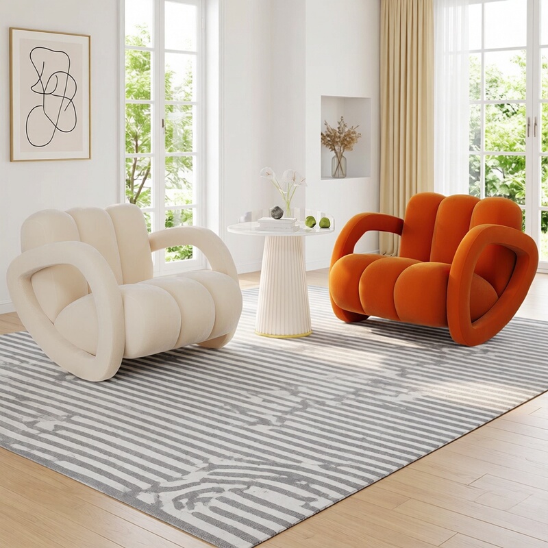Cream-Style Single Sofa Chair for Living Room Balcony, Light Luxury Leisure Chair, Hotel Rest Area Reception and Negotiation Table and Chair Set Cream-Style Single Sofa Chair for Living Room Balcony, Light Luxury Leisure Chair, Hotel Rest Area Reception and Negotiation Table and Chair Set