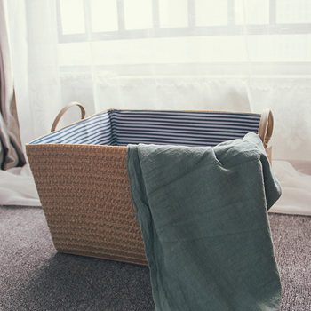No. 48 grocery store japanese style clothes toys and miscellaneous storage basket bathroom clothes large laundry basket straw weaving and dirty laundry basket
