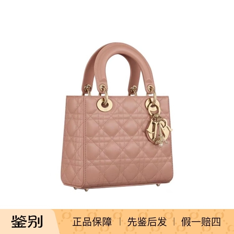 Dior Luxury Brand 99% New Lady Dior Lady Dior Pink Beige Small Handbag for Women Wz