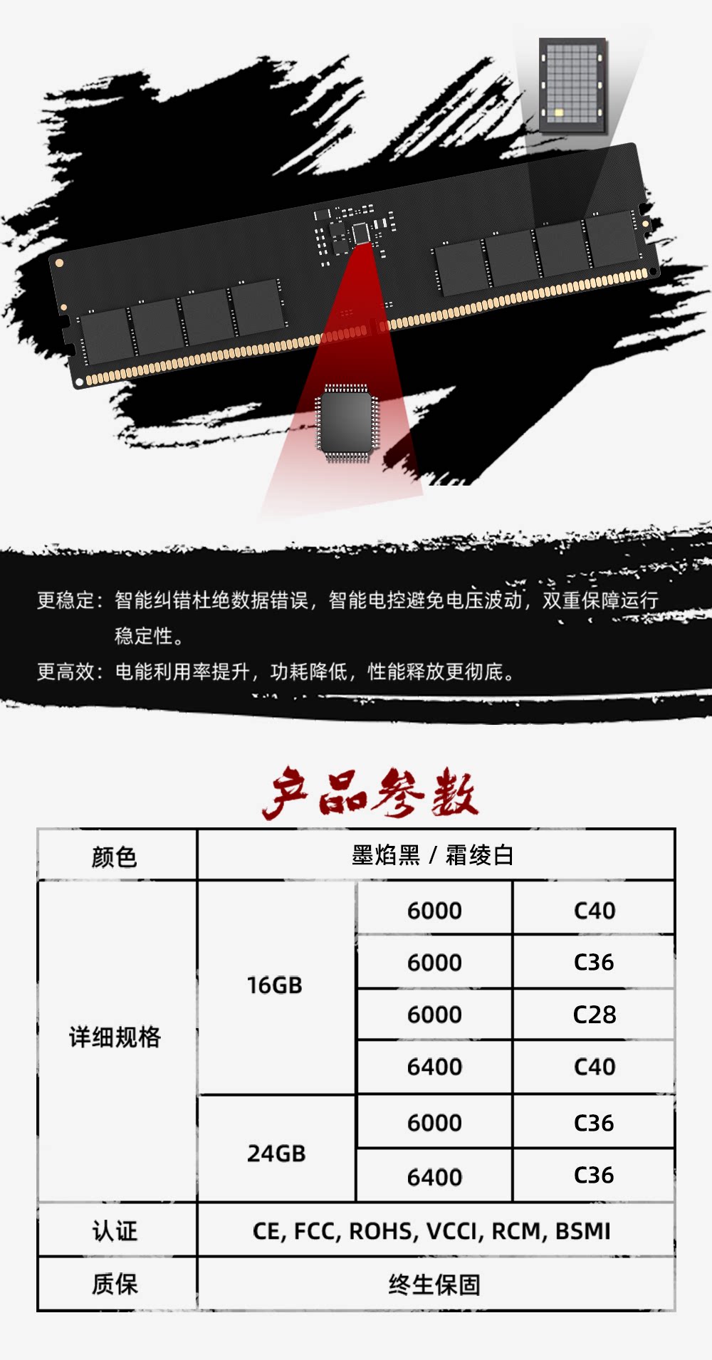 Оперативная память DDR5 Yunde Ziguang Guoxin Ling Long 32ГБ черная