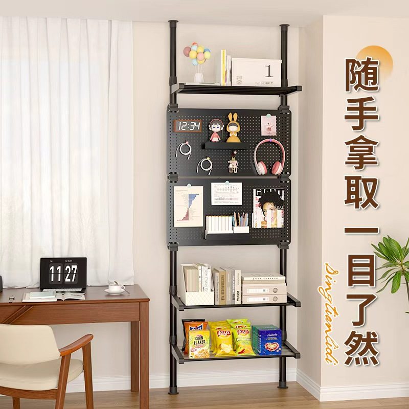 Ultra-thin door rear storage rack with vertical hole plate