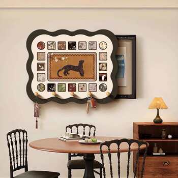 Medieval wind meter box hole plate decorative painting 2025 new style punch-free switch box weak current box blocking shelf