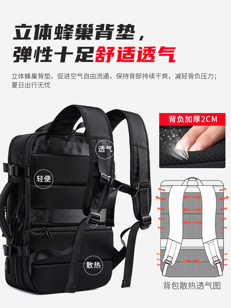 Backpack Men's Backpack 2025 New Large-Capacity Travel Bag Women's Casual Computer Bag School Bag Business Trip Business Bag